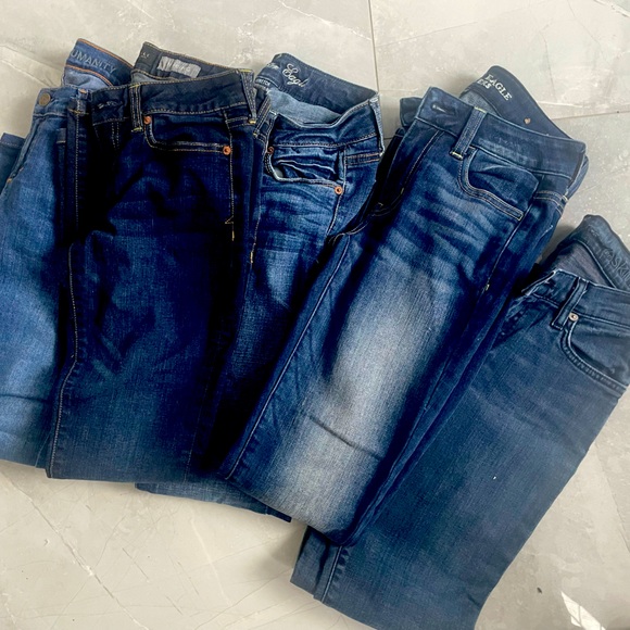 5 pairs of women’s/girls like new  dark denim jeans - Picture 1 of 4
